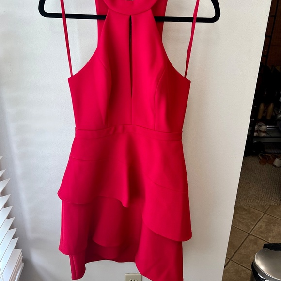 NWOT BCBG Ruffle Keyhole Mini Dress - Picture 5 of 10